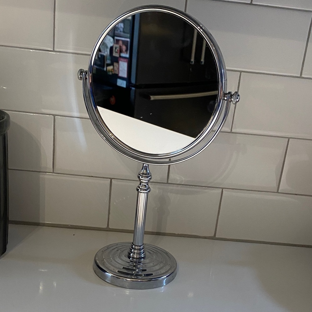 Sleek Chrome Vanity Mirror